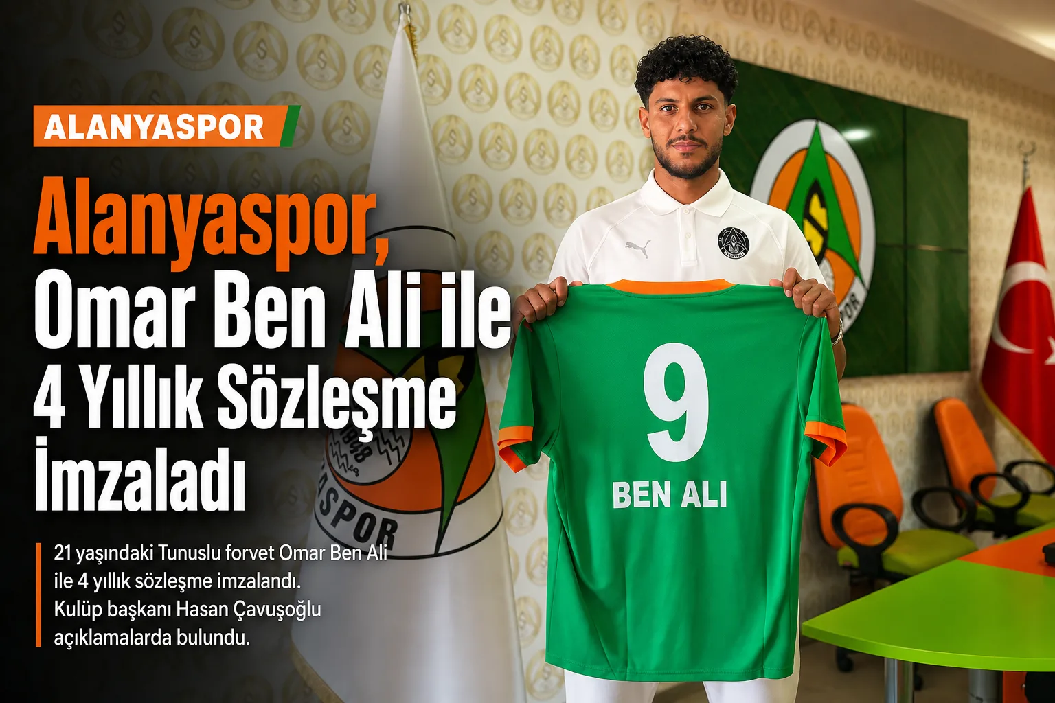 Alanyaspor, Omar Ben Ali ile 4 Yıllık Sözleşme İmzaladı